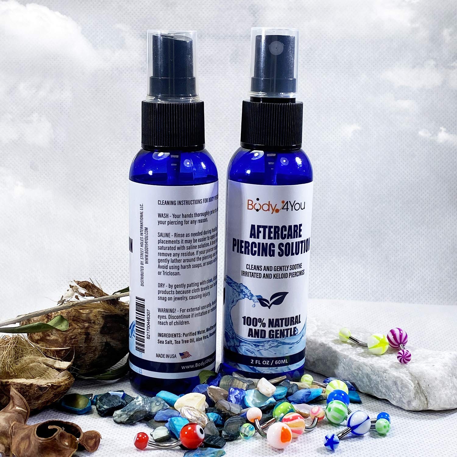 Piercing Aftercare Spray - Saline Solution Natural Keloid Bump Removal - Ear Pie