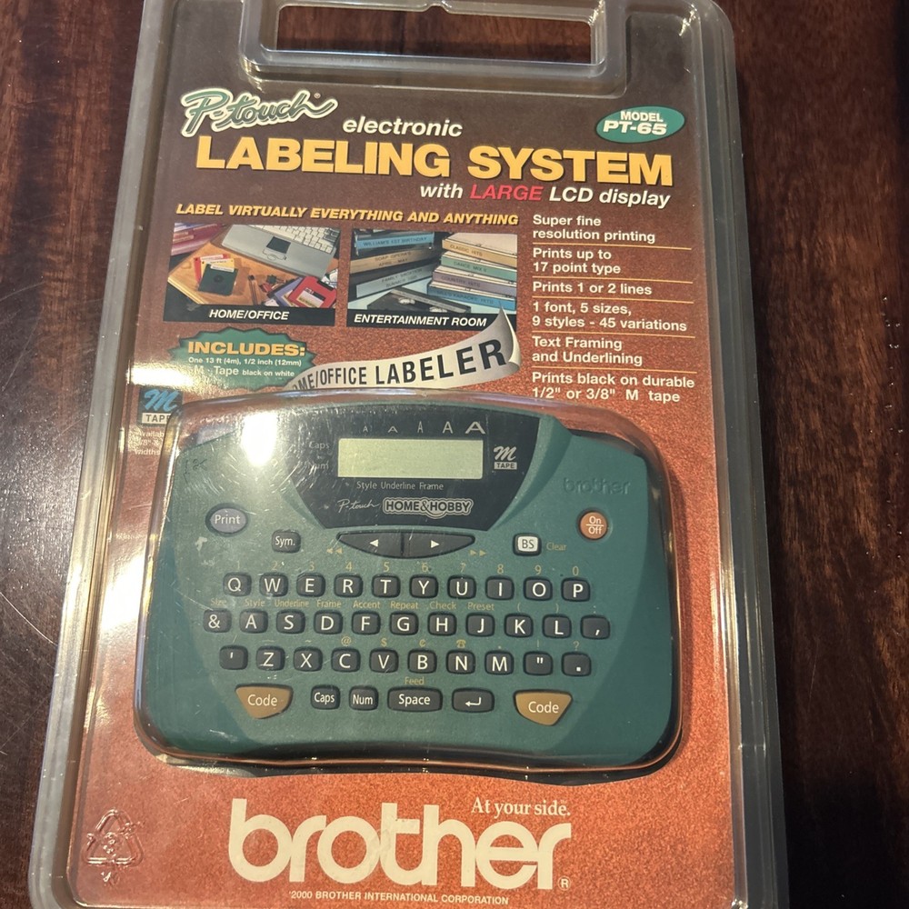 Brother P-touch PT-65 Electronic Labeling System LCD Display New Partially Open