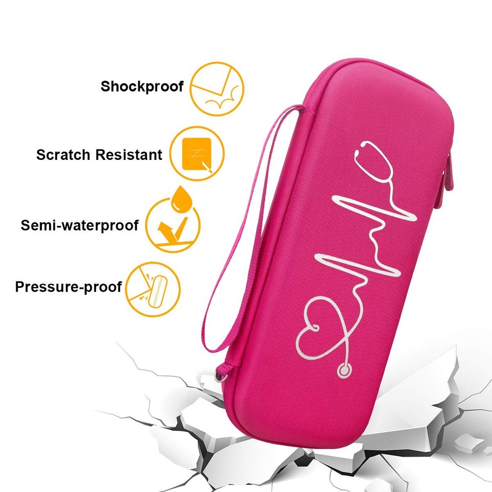 BOVKE Hard Case for Littmann Classic III Stethoscope Raspberry