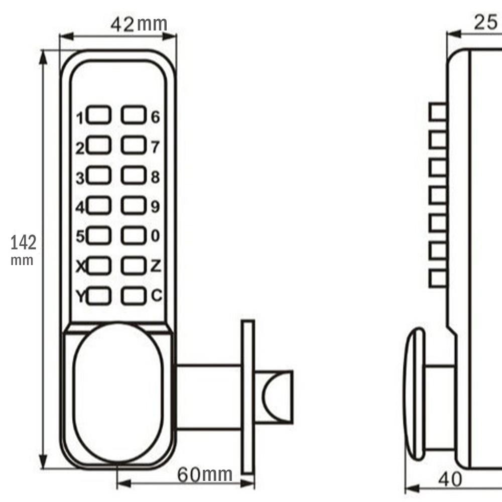 Waterproof Mechanical Digital Door Gate Lock Button Keypad Keyless Code Set ╏