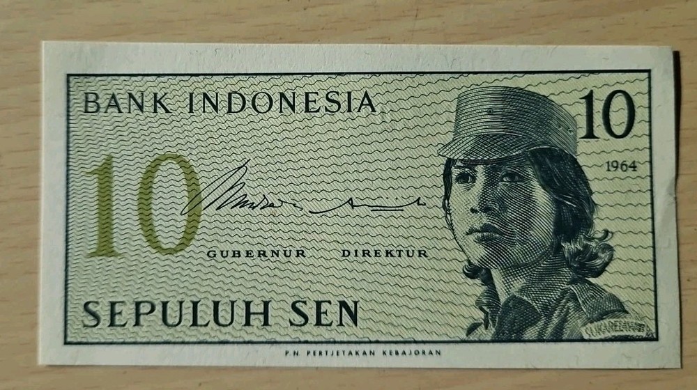 1964 Indonesia 10 Sen Note