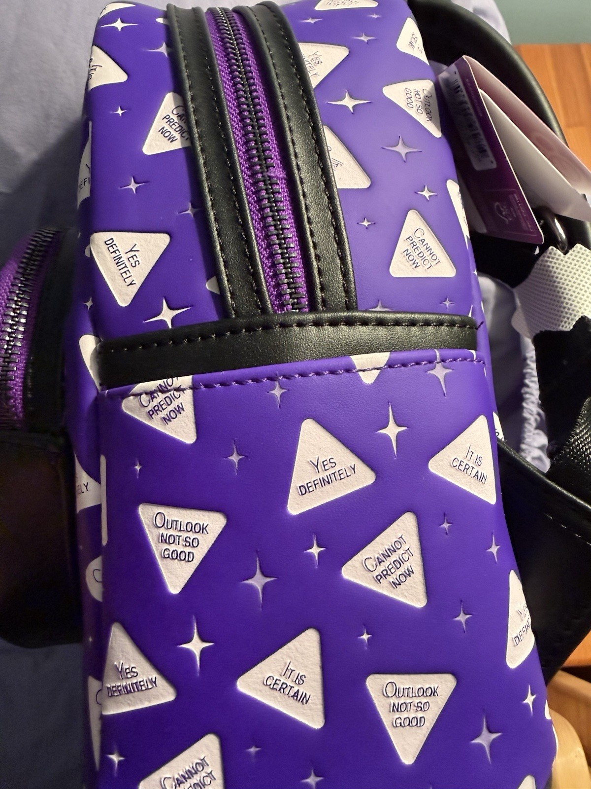 Loungefly Mini Backpack: Magic 8 Ball Fortune Telling Purple Game Lenticular