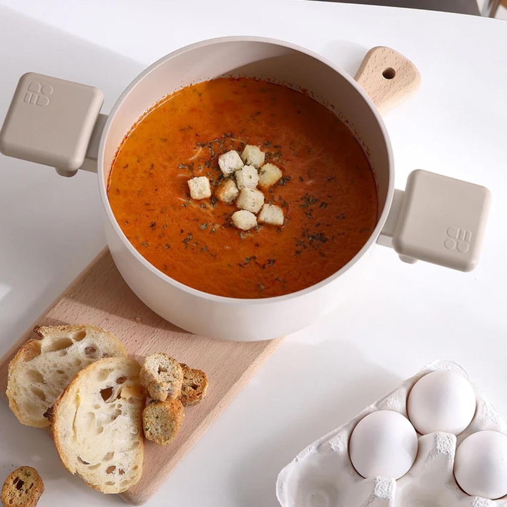 Chou Chou Kitchen Essential 8-Pieces Cookware Set with Lid, Ceramic Coating