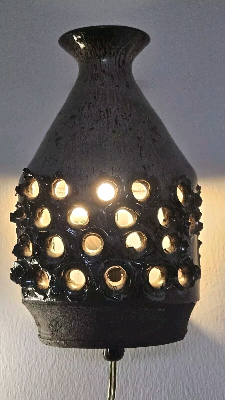 A Pair of Lovemose Danish brutalist Stoneware Vintage Wall Lights