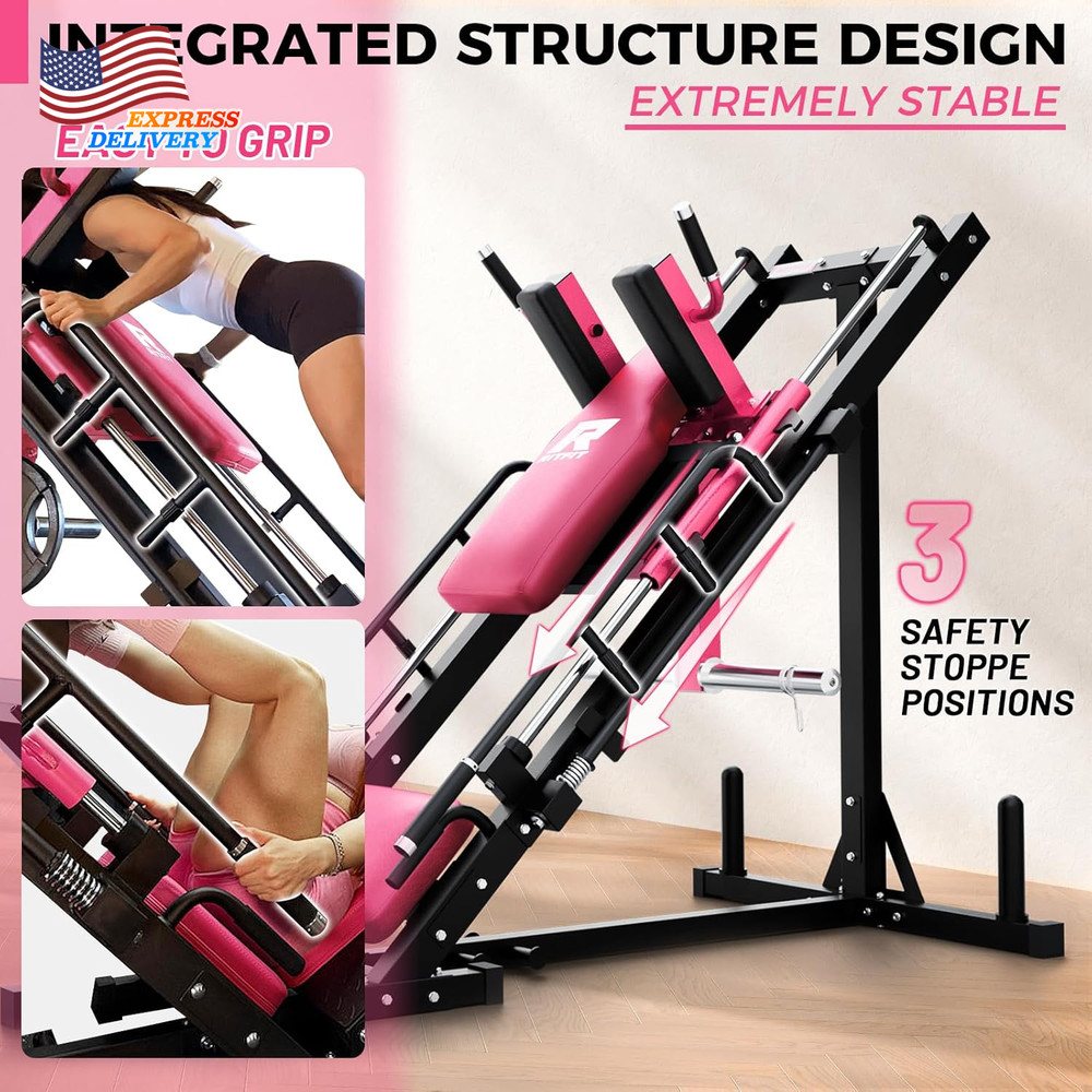 Professional Adjustable Leg Press Machine with Linear Bearing Hack Squat NEW USA