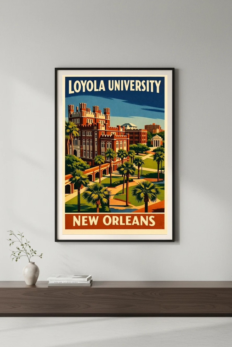 Vintage Loyola University New Orleans Poster 🌴 24x36” - Retro Decor
