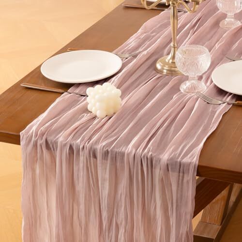 Pink Table Runner Spring Easter Cheesecloth Table Runner 10ft x 1pc Dusty Pink
