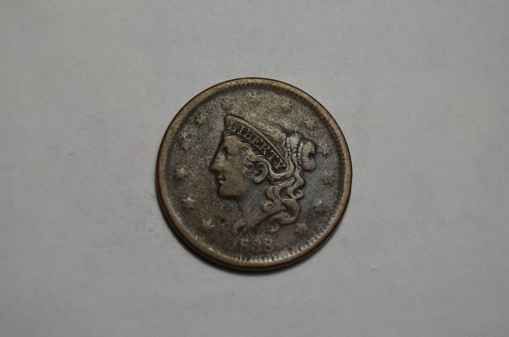 1838 LARGE CENT STRONG DETAILS SOLID OLD COIN #1NM