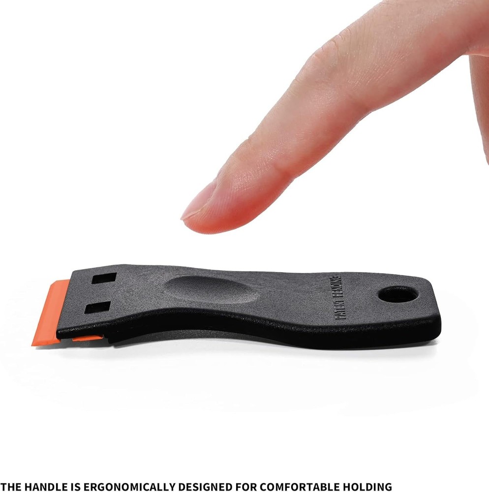 Safe Non-Scratch Plastic Razor Scraper Tool - 1.5" with 10 Replacement Blades