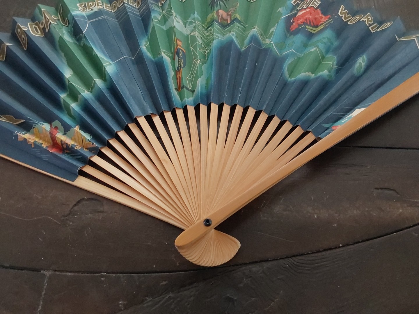 BOAC Airlines Speedbird Routes Across the World Advertising Hand Fan
