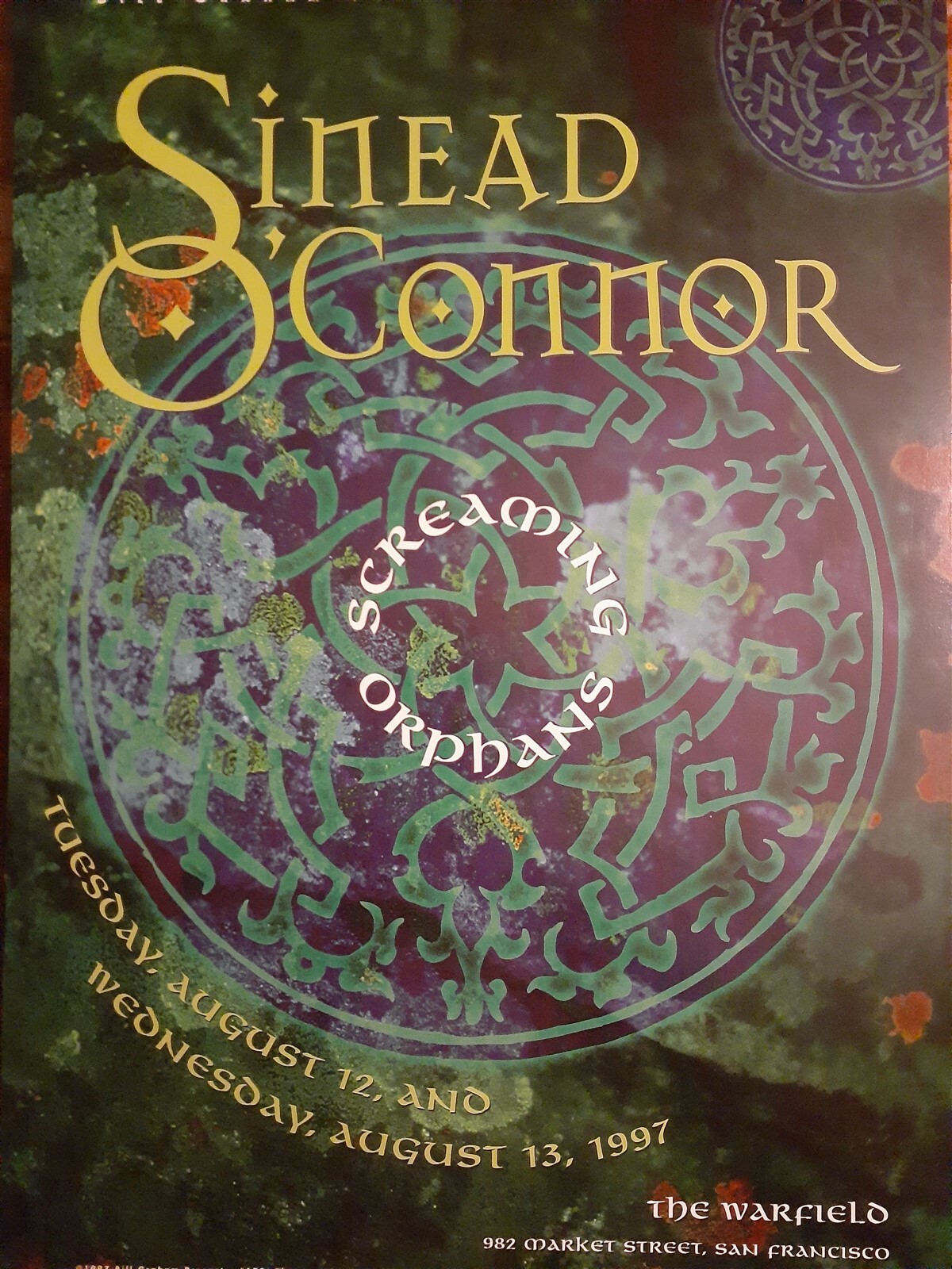 Mint Sinead OConnor Warfield Poster Fillmore a