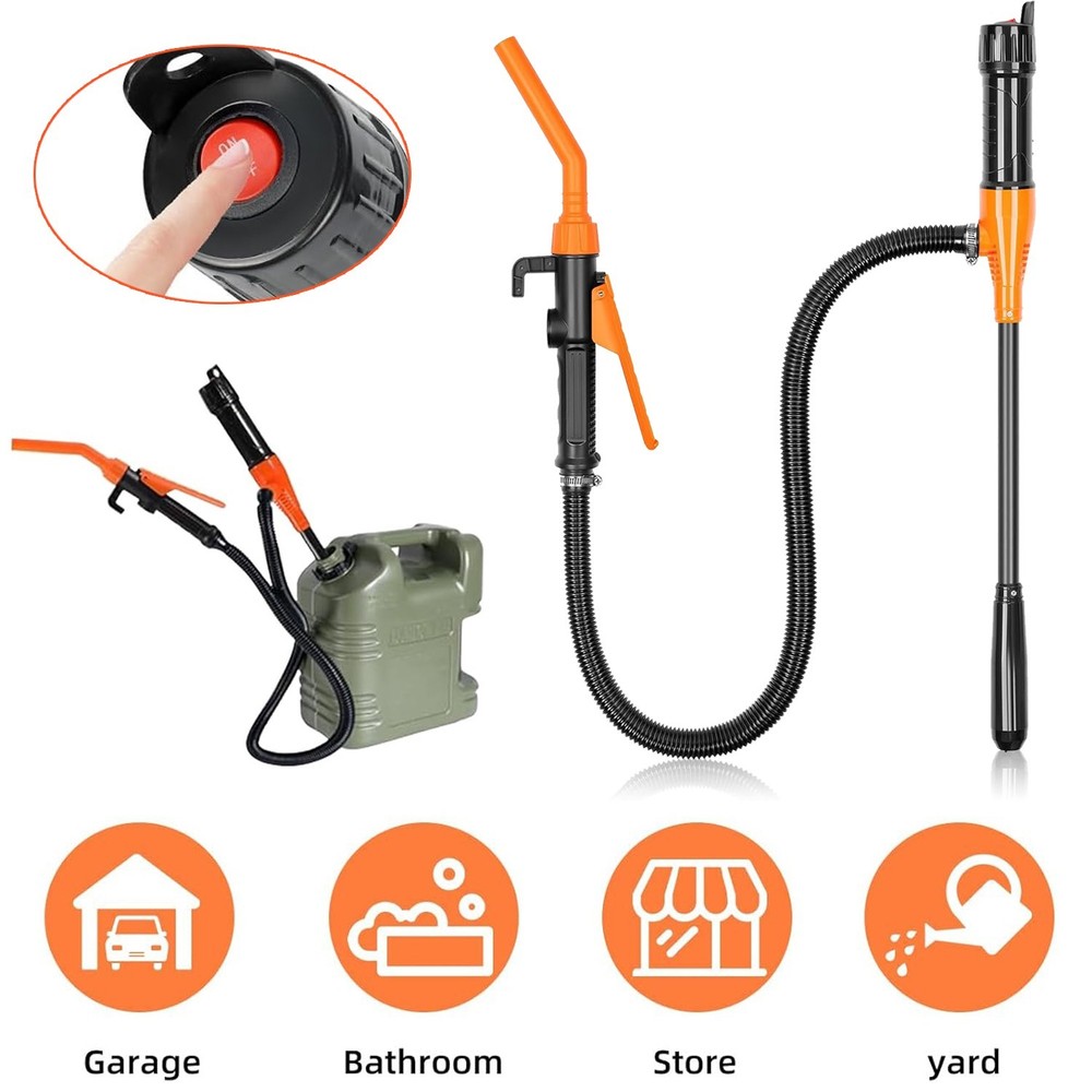 2.4 GPM Powered Battery Quick Liquid Fuel Transfer Pump with Flow Control Nozzle