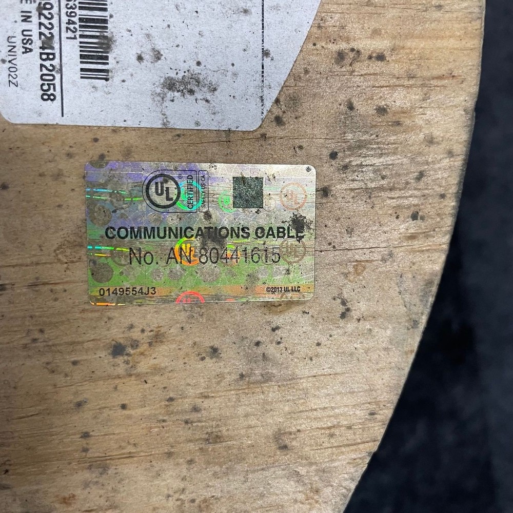COMMSCOPE Communications Cable Category 6A Plenum, 4 Pair, 1000 ft, 760122630*