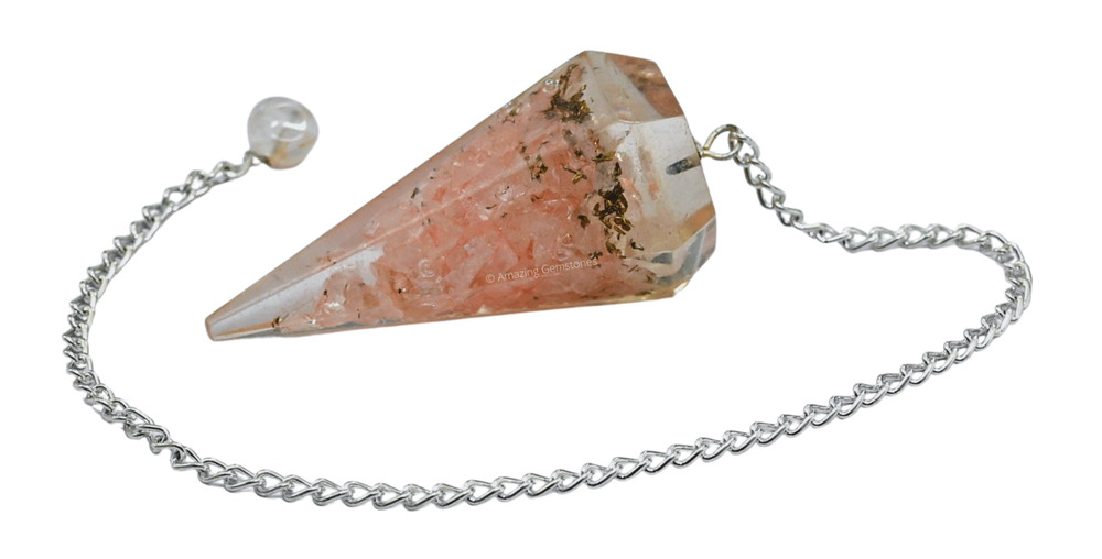 Rose Quartz Orgone Crystal Pendulum