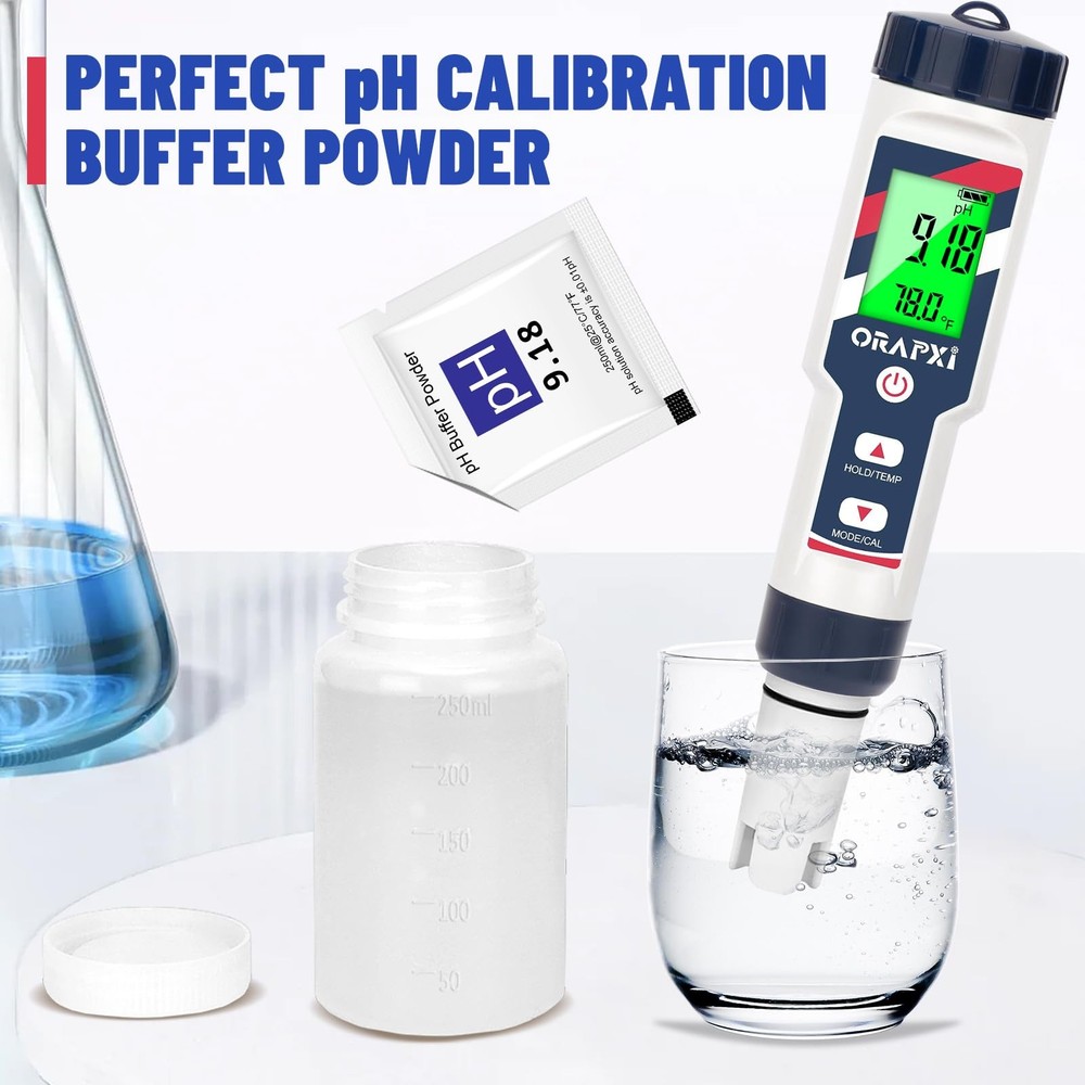15 Pack pH Meter Calibration Solution Buffer Solution Powder for Precise & Ea...