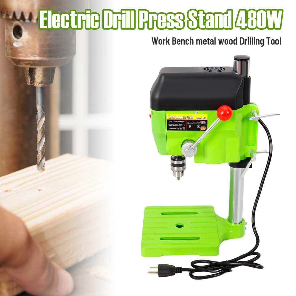 Compact Portable Electric Bench Mini Drill Press Stand Variable Speed 480W