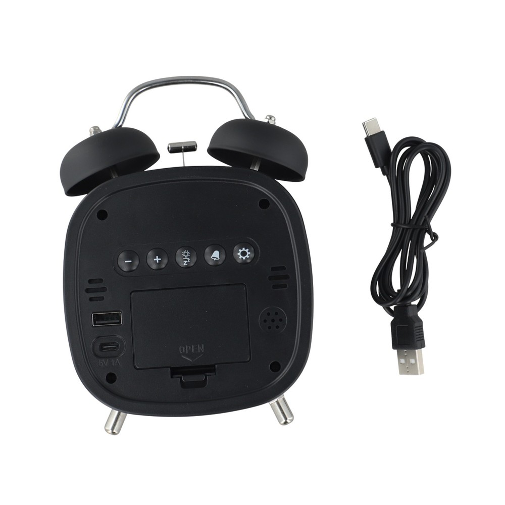 Peaceful Environment Digital Clock USB Powered Alarm Mechanical Ringing Sound