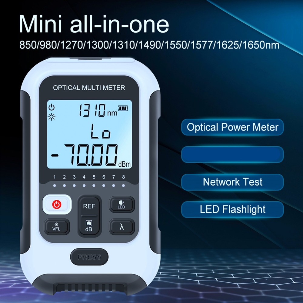 Optical Fiber Power Meter White Fiber Optic Tester For Communication Engineering