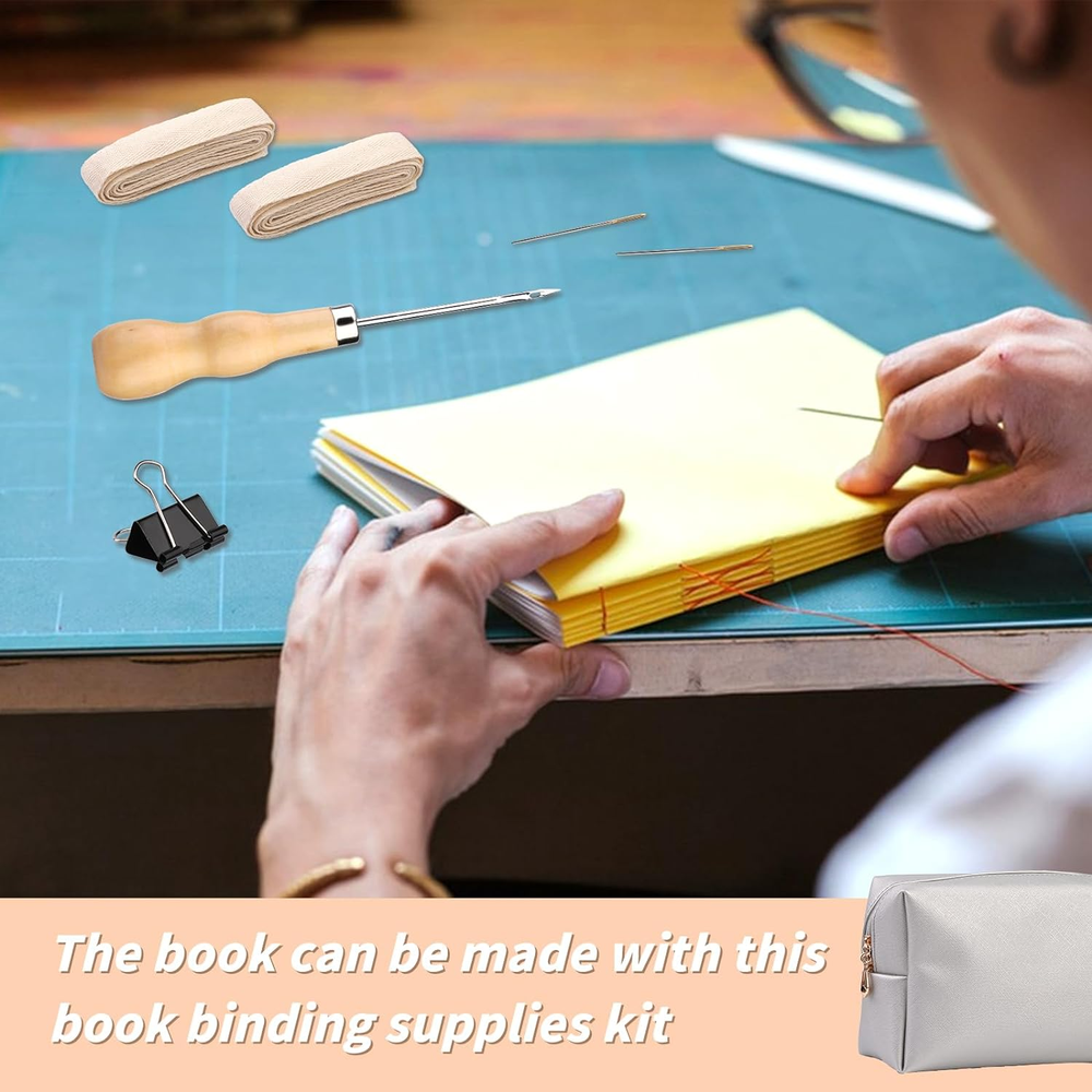 49 Pcs Hand Bookbinding Tools Bookbinding Kits for Beginners Bookbinding Supplie