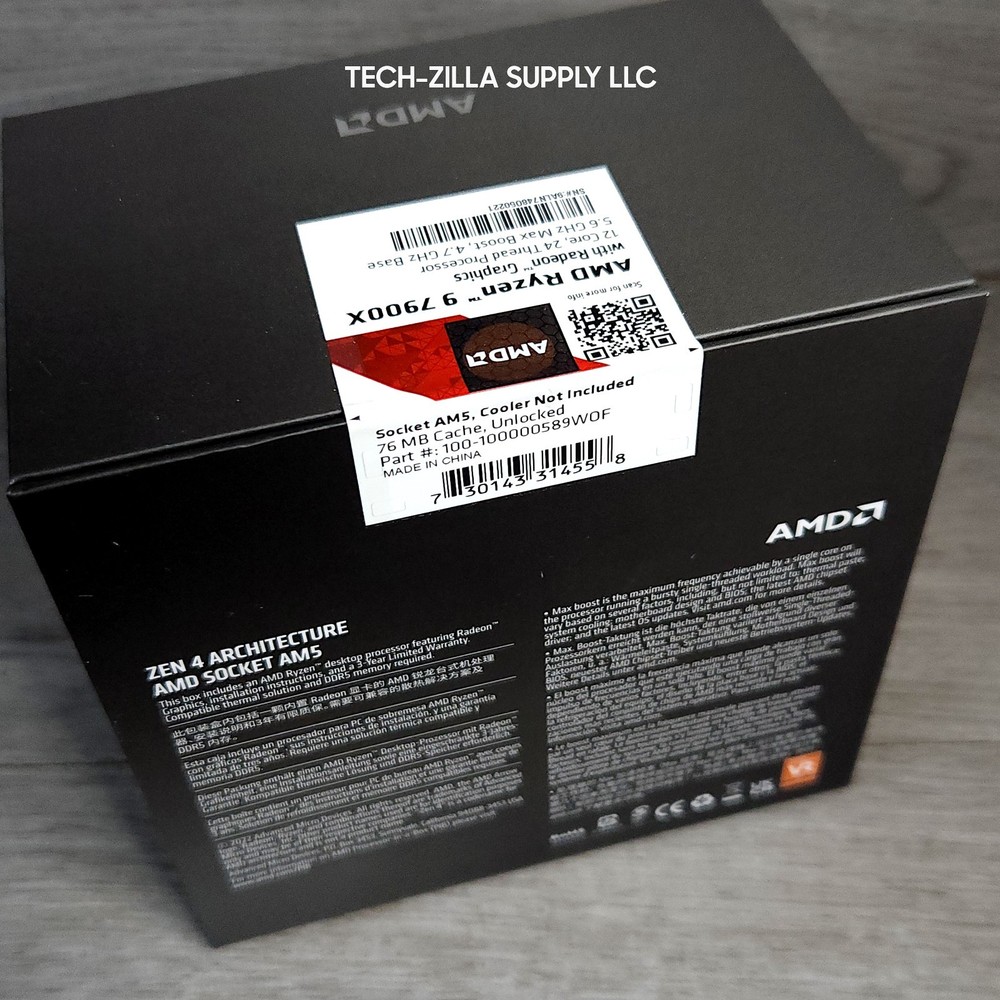 AMD Ryzen 9 7900X 12-Core, 24-Thread Unlocked Desktop Processor CPU SEALED