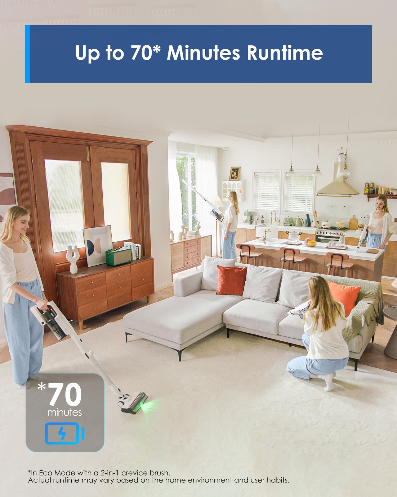 Tineco PURE ONE A50S Pet Cordless Stick Vacuum Cleaner, 185W Suction