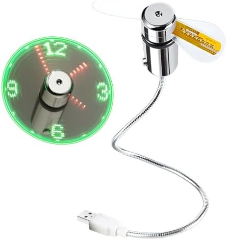 LED USB clock fan with real time display