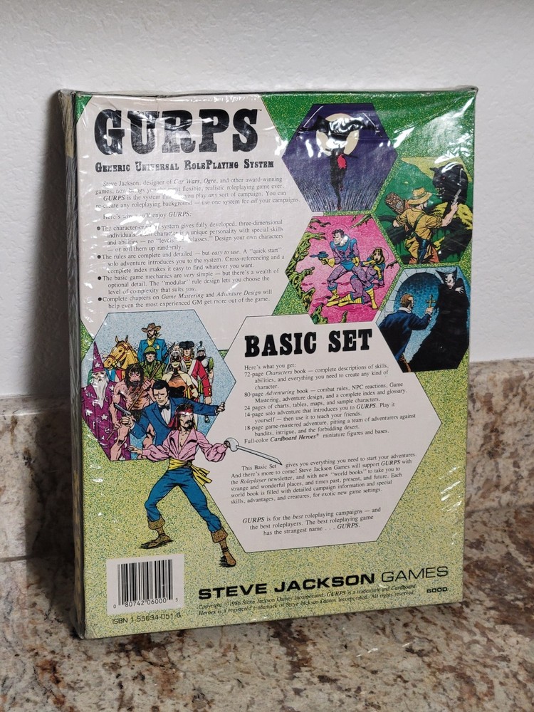 Steve Jackson Games GURPS Basic Set Early Edition 1986 RPG #6000 Sealed