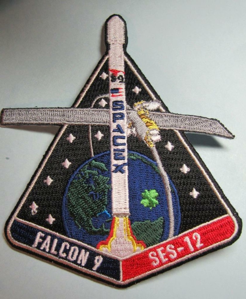 FALCON 9 SES-12 SPACEX SPACE PATCH ORIGINAL FREE USPS 1ST CLASS POSTAGE