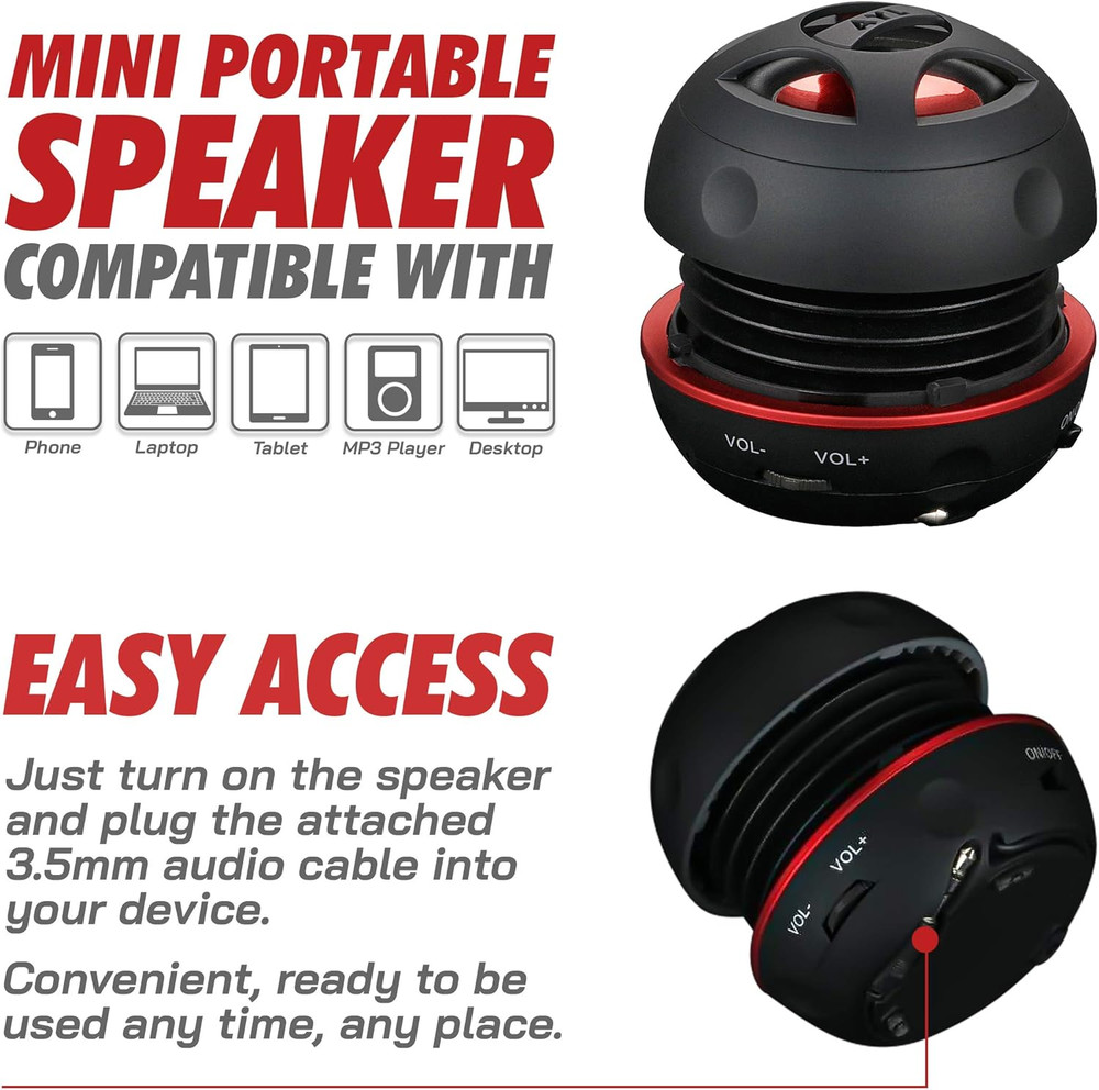 Mini Speaker System, Portable Plug-In Speaker with 3.5Mm Aux Input, External Aud