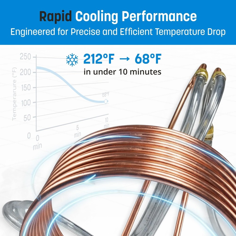 Coldbreak 25Ft. Wort Chiller with Copper Coil - Compact and Basic Immersion B...