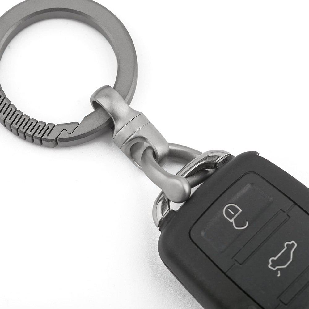 TISUR Swivel Key Ring Clips for Keychains, 360°Rotatable M, with D ring-Matte