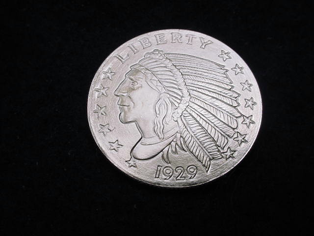 INDIAN--EAGLE DESIGN .999 SILVER COIN!!  #72***