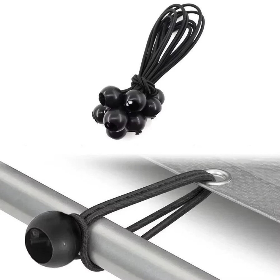 6" Ball Bungee Bungie Cord 100Pcs Black Heavy Duty Canopy Tarp Tie Downs * \