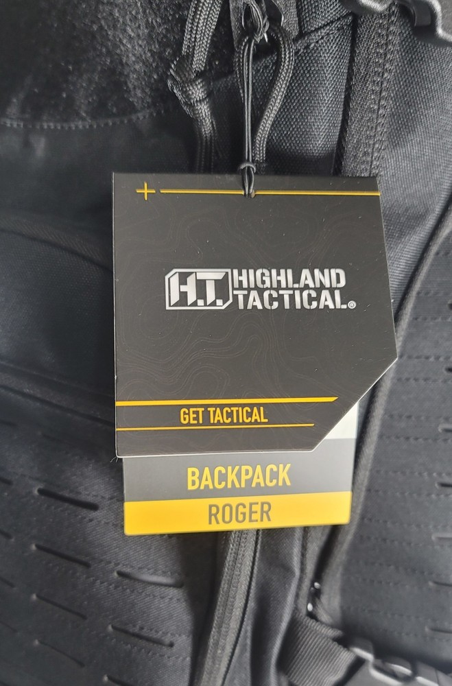Highland Tactical Black Roger Molle Backpack Sternum Strap Padded Back Panel NWT