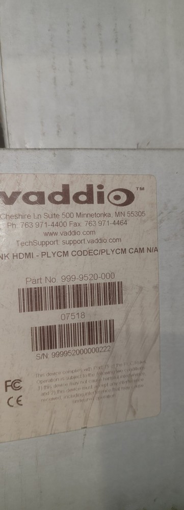 Polycom Codec Kit for OneLINK HDMI - EagleEye IV Camera 999-9520-000 US MADE NEW