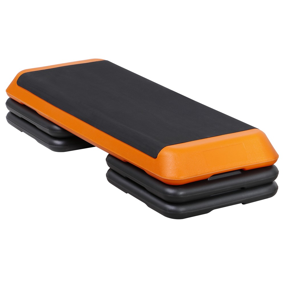 Aerobic Exercise Step Platform with 4''-6''-8'' Adjustable Risers Yellow