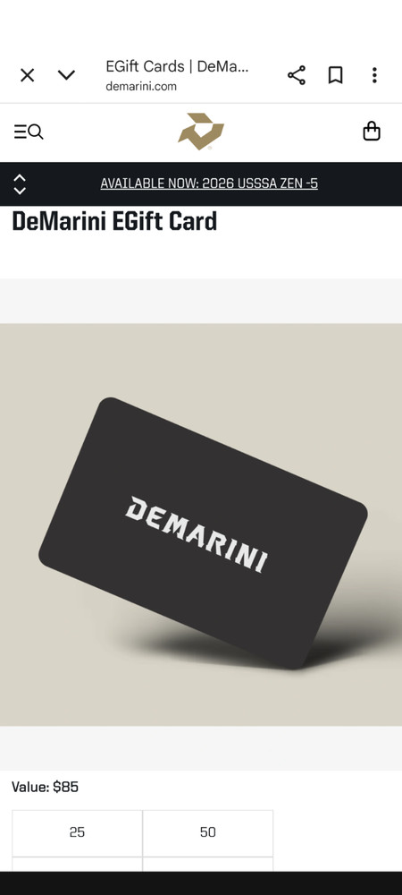 Demarini $85 e gift card