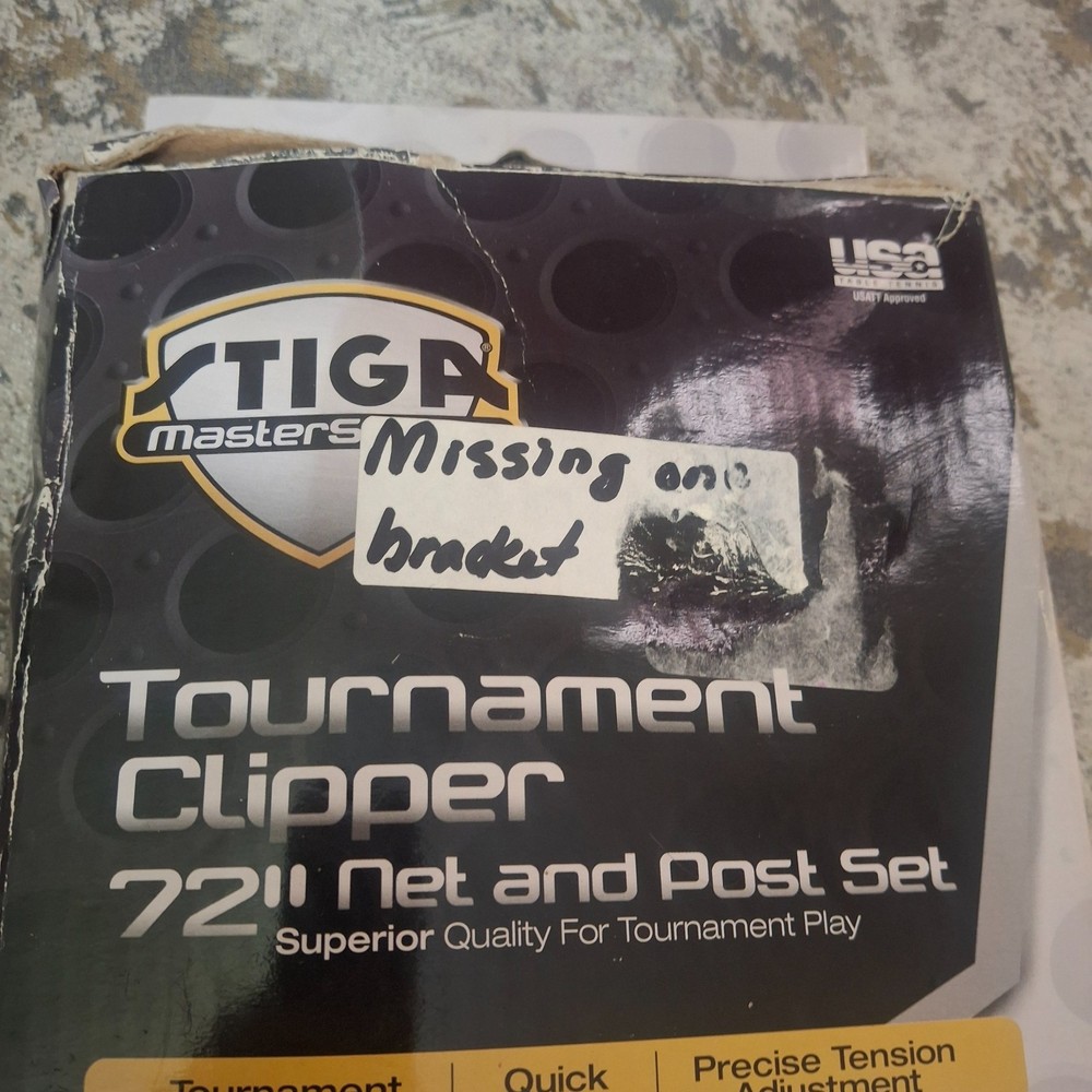 Stiga MasterSeries Tournament Clipper 72" Net & Post Set *Missing Bracket*
