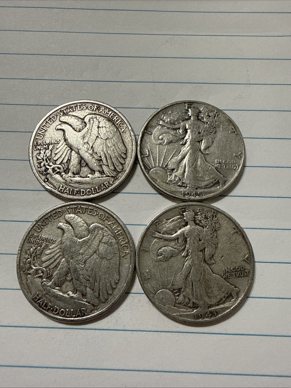 90% Silver Walking Liberty Half Dollars – Random Dates (1916–1947)