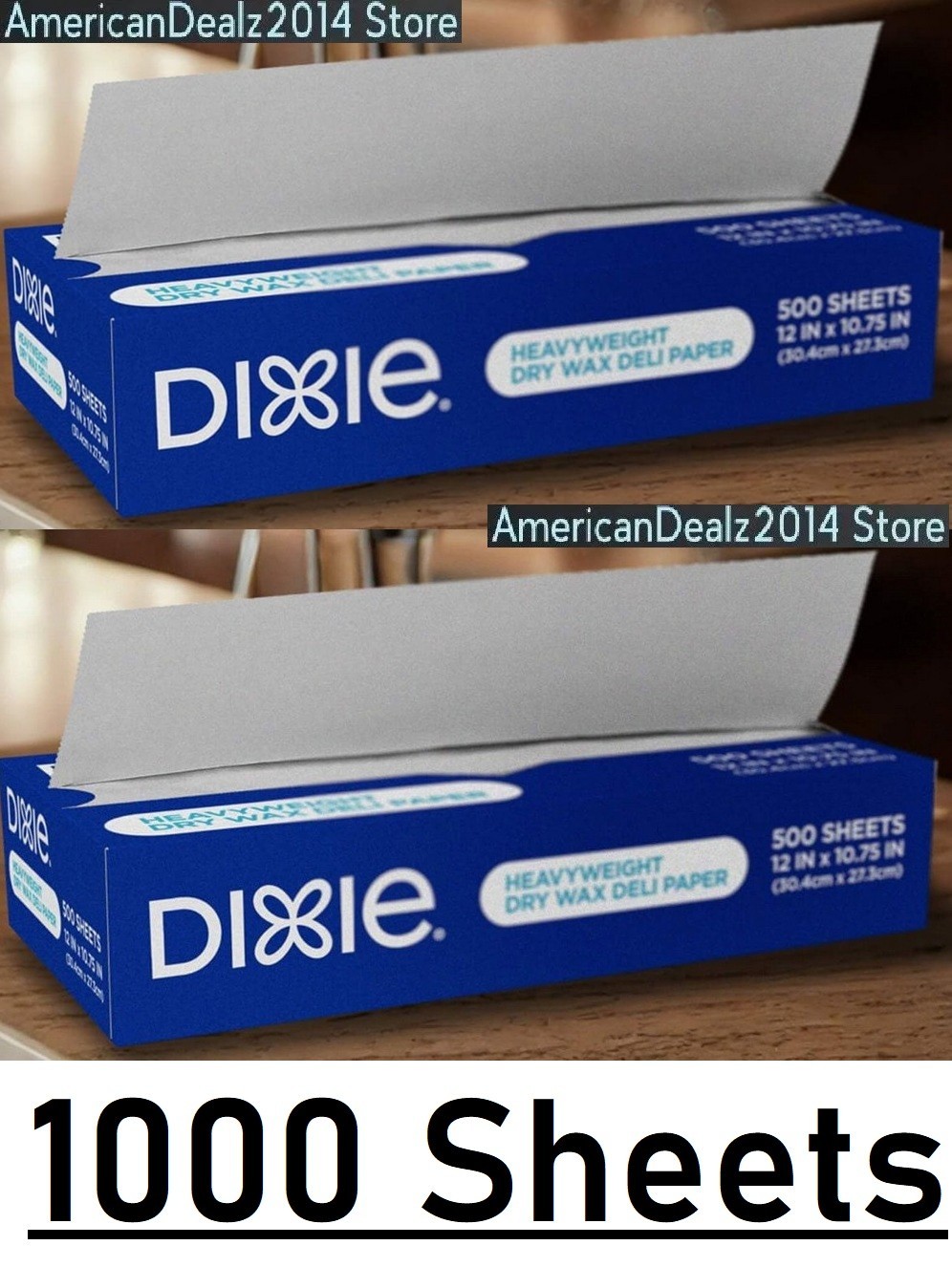 2 PACK Heavyweight Wax Paper Sheets 12" X 10.75" {500 Each} (Total 1000 Count)