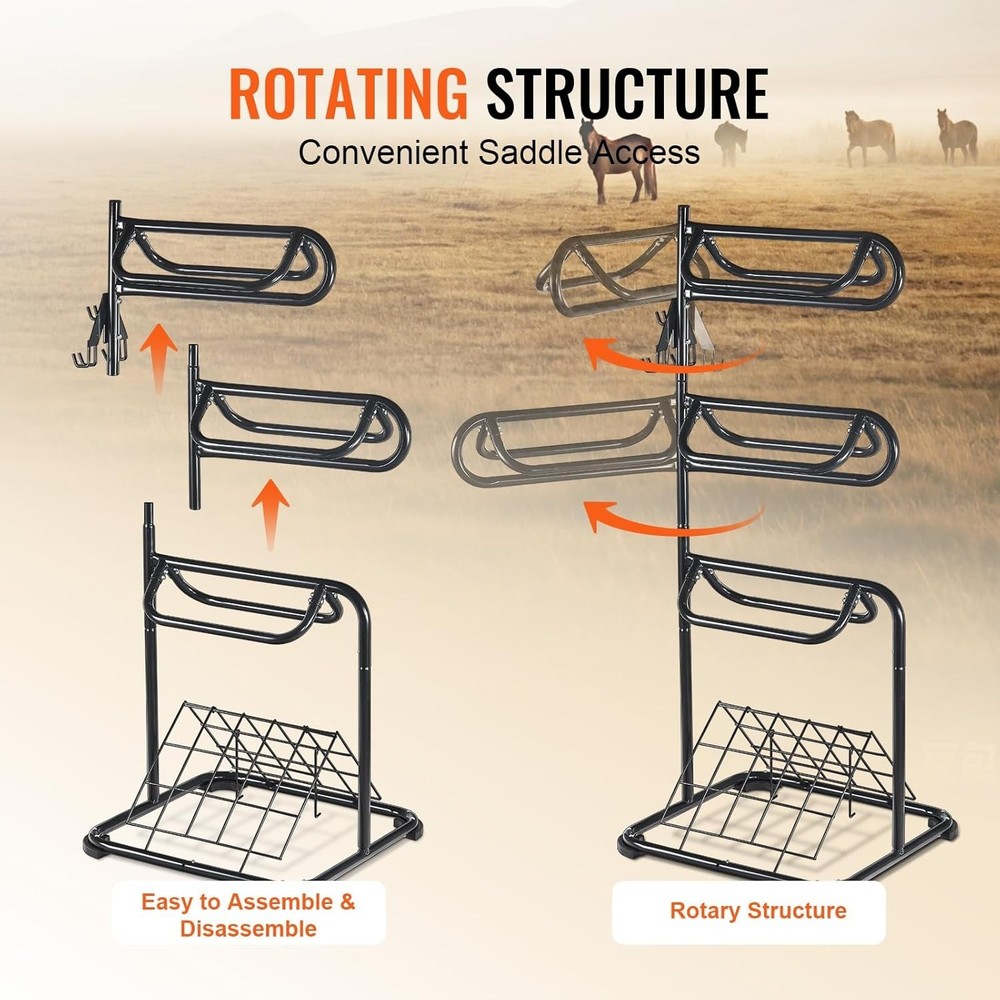 Multi-Functional Freestanding Saddle Blanket Holder with Durable Construction