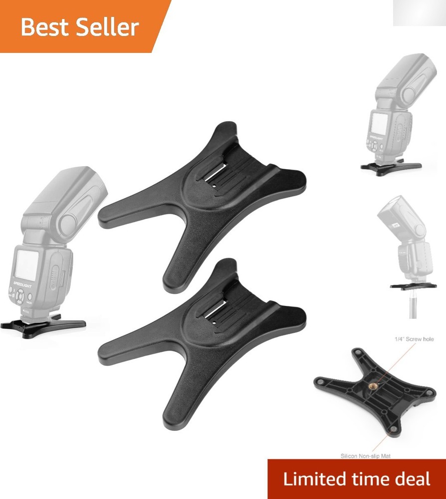 Professional Camera Flash Stand Set - Lightweight with 1/4" Metal Thread, 2 Pack