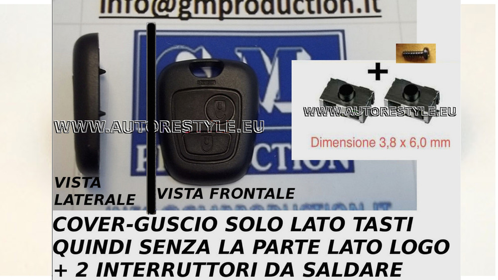 Shell Cover Shell Key Side Only Buttons Toyota Aygo Screw & 2 Micro Switch