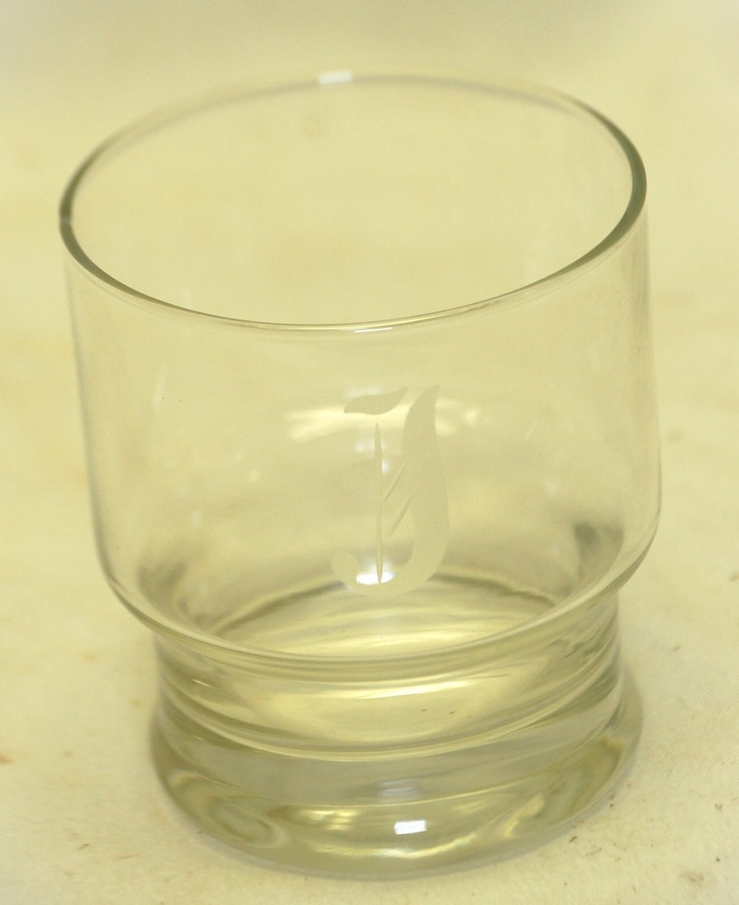 Old Fashioned Whiskey Glass Monogram J Barware Unknown Maker