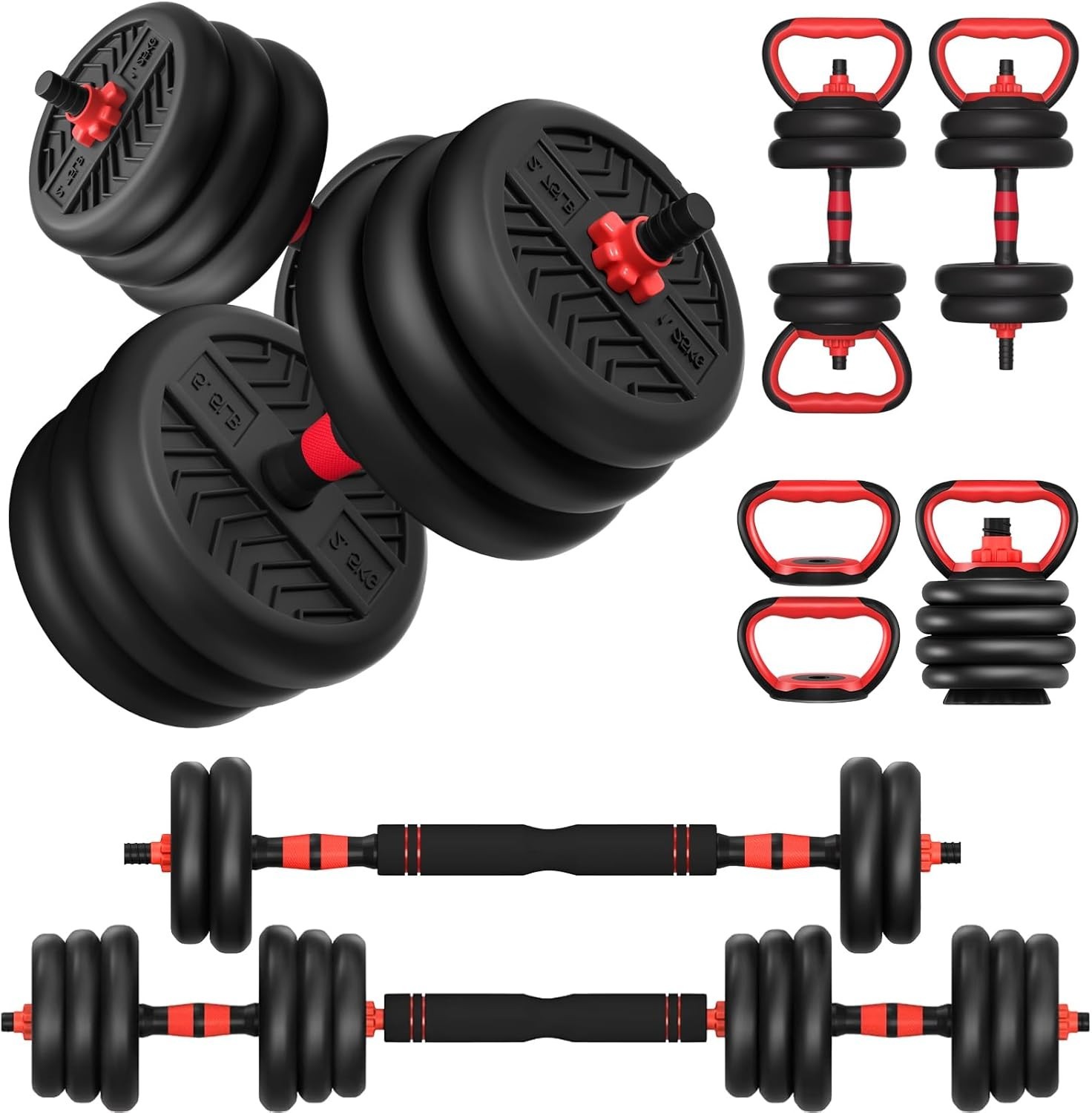 Space-Efficient 4-in-1 Adjustable Dumbbell Set (20-80lbs) - Ideal for Home Use