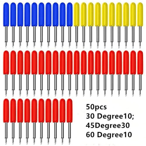 50PCS 30 45 60 Degree Replacement Blades Vinyl Cutter Plotter Knife Tool