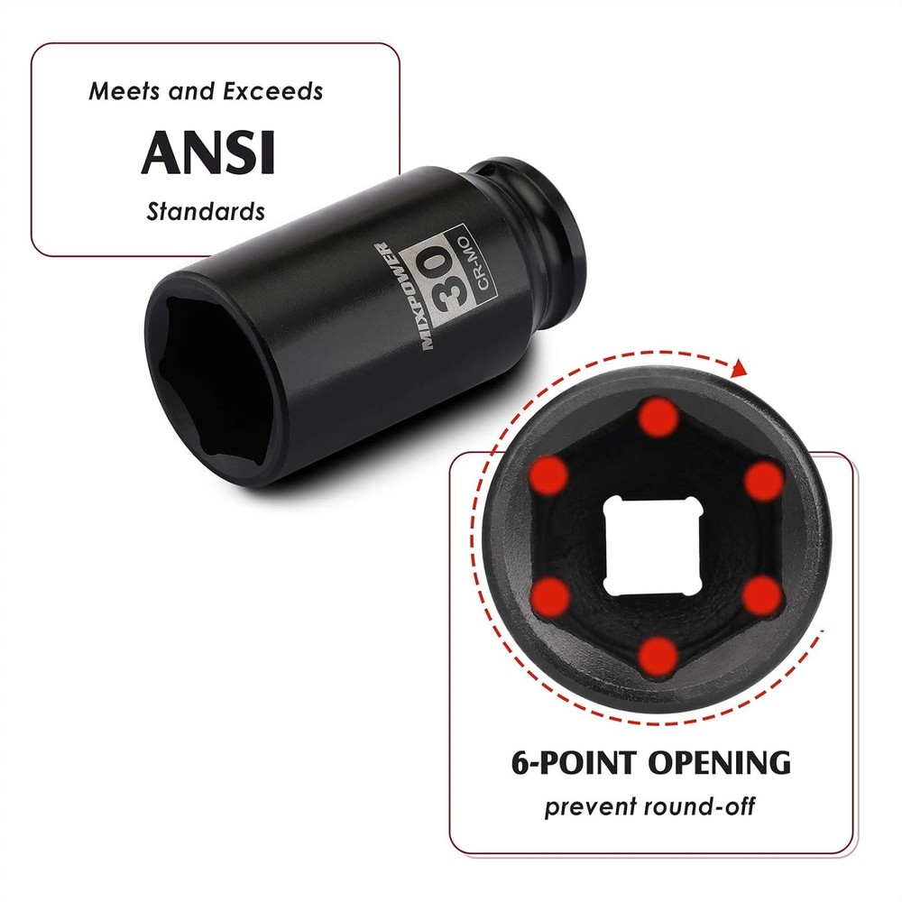 Deep Impact Socket 1 2 Inch Drive 30mm Metric