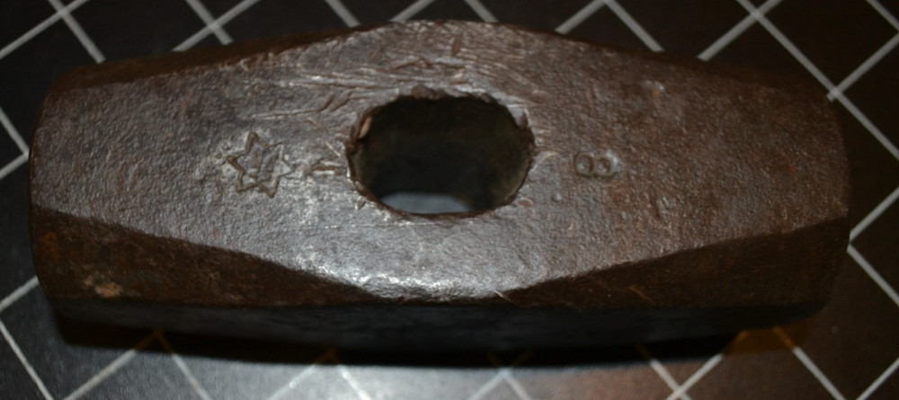 IRON CITY - 8# - DRILLING HAMMER HEAD - BLACKSMITH - VG CONDITION