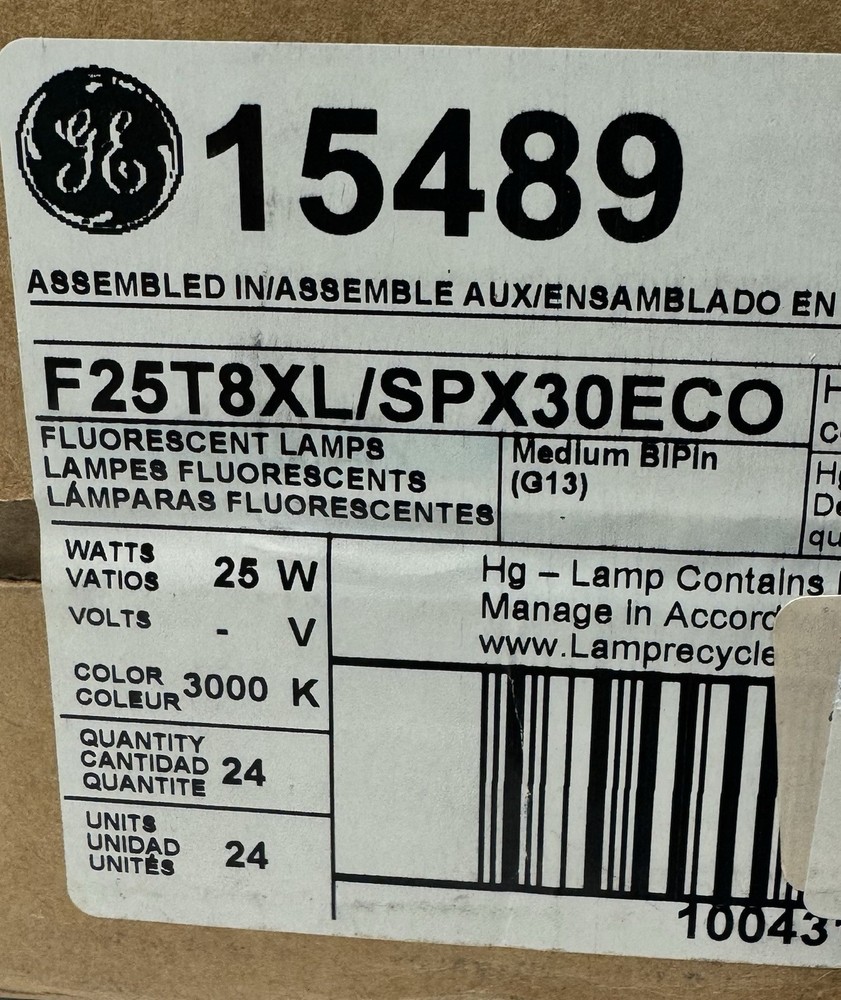 GE 32” Fluorescent Lamps- 25w 15489