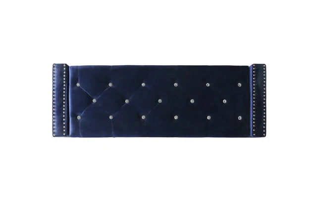 Blue Velvet Storage Bench